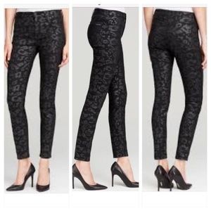 NWT Hudson Leopard Coated High-Waist Denim